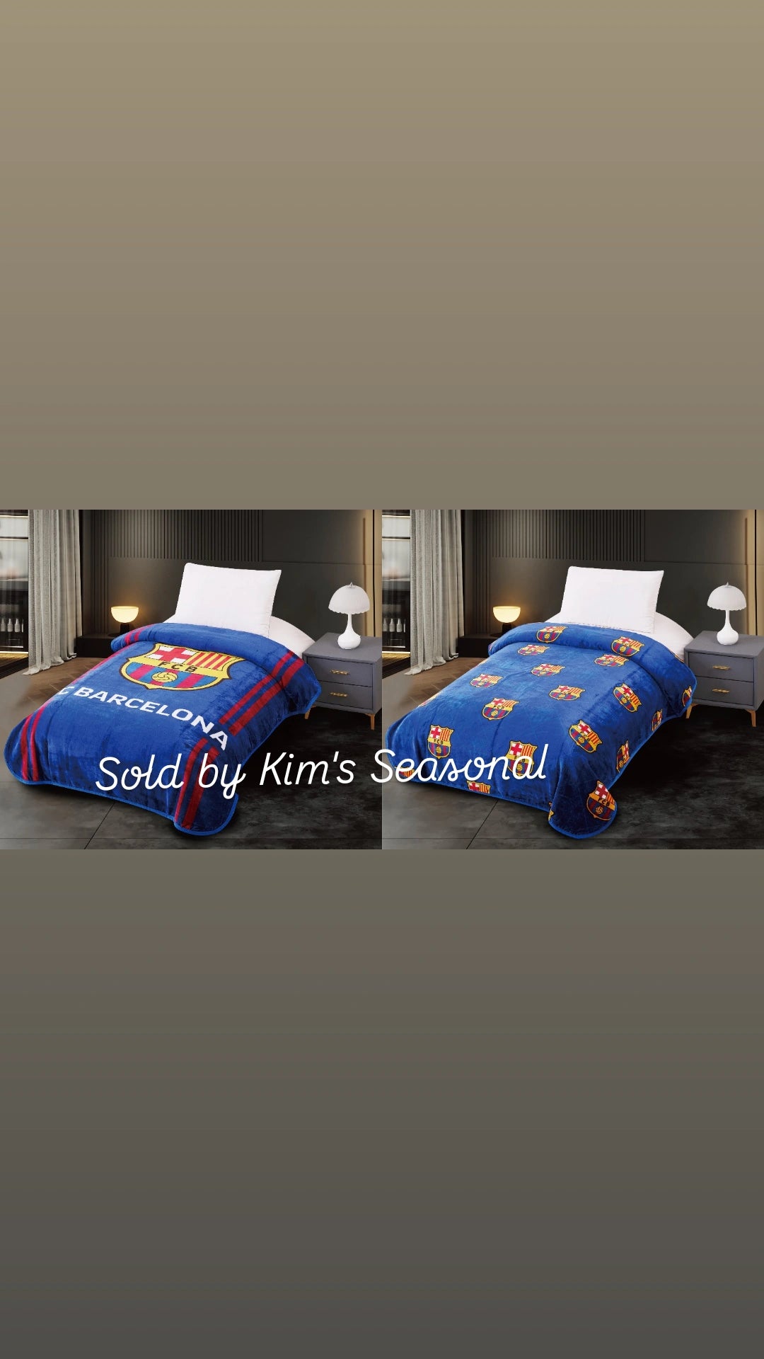 FCBarcelona Reversible Twin Size Blanket