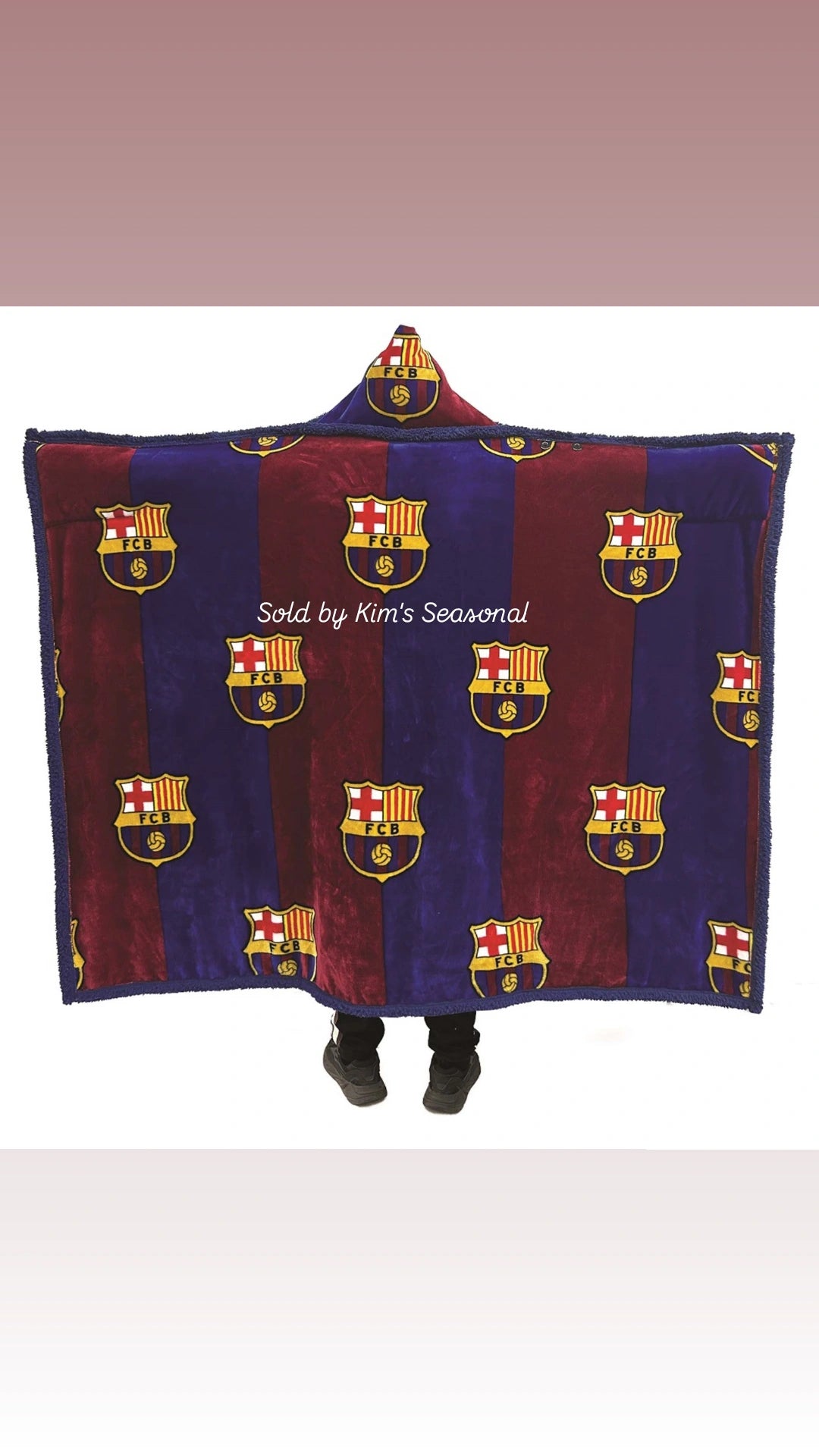 FCBarcelona Wearable Hooded Blanket